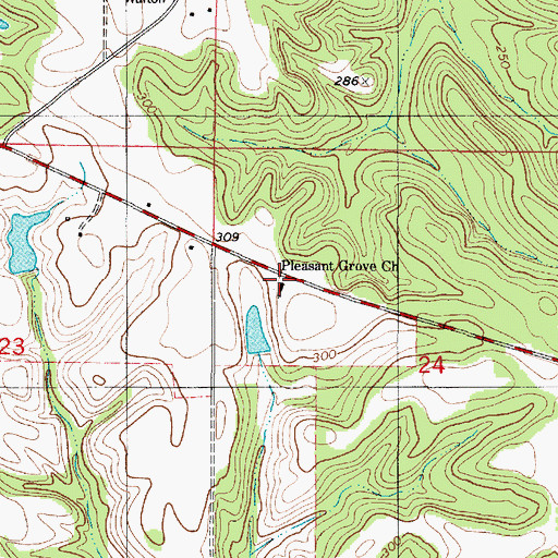 Topographic Map of Pleasant Grove Cemetery, AL