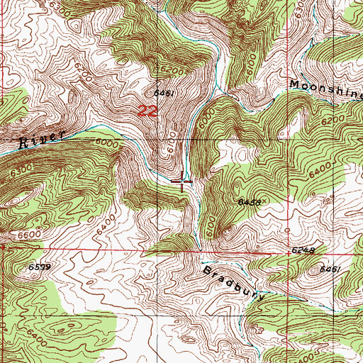 Topographic Map of Bradbury Gulch, WY