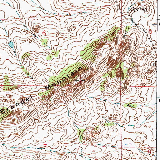 Topographic Map of Brandel Mountain, WY