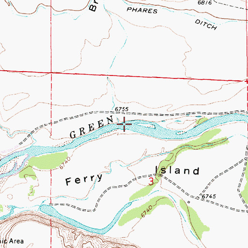Topographic Map of Bray Draw, WY