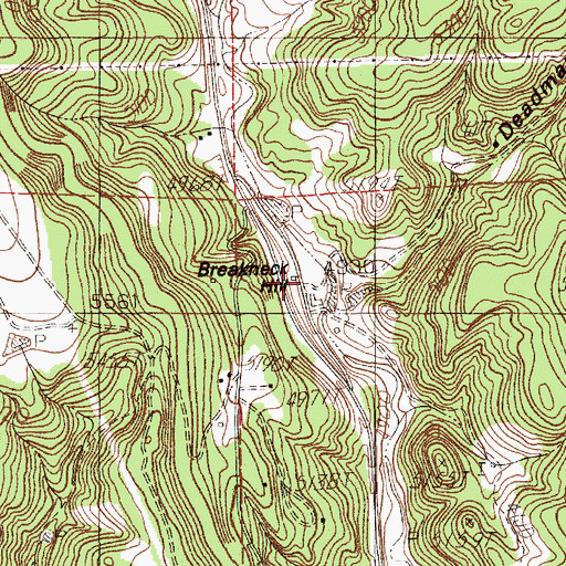 Topographic Map of Breakneck Hill, WY