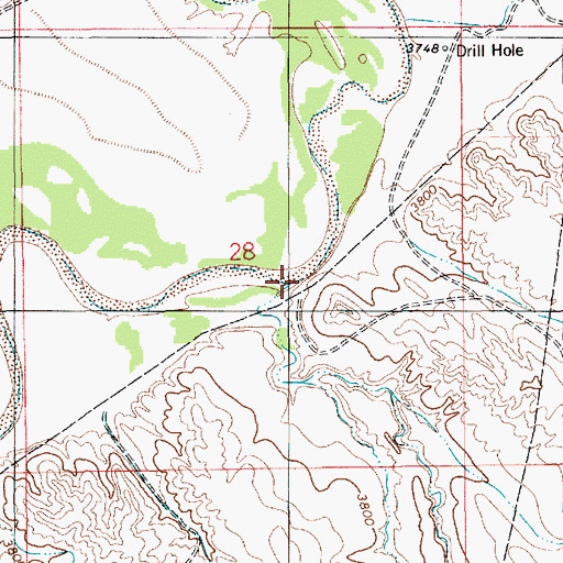 Topographic Map of Brewster Draws, WY
