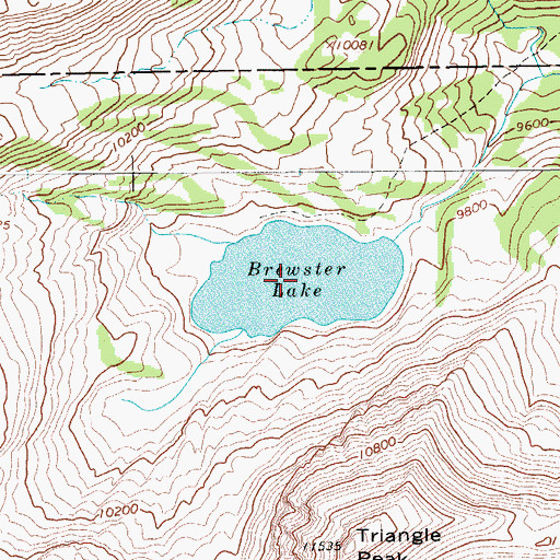 Topographic Map of Brewster Lake, WY