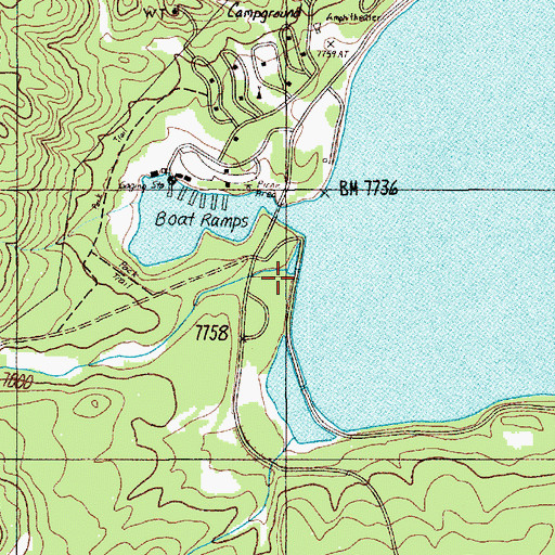 Topographic Map of Bridge Creek, WY