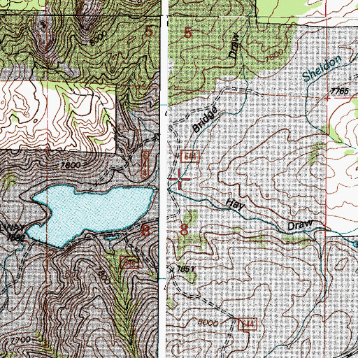 Topographic Map of Bridge Draw, WY