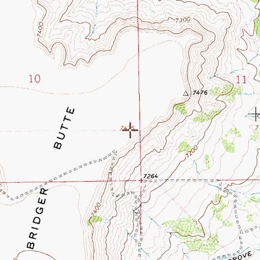 Topographic Map of Bridger Butte, WY