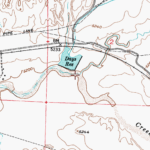 Topographic Map of Bridger Creek, WY