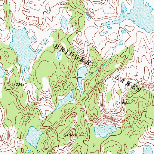 Topographic Map of Bridger Lakes, WY