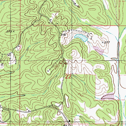 Topographic Map of Saint Johns Cemetery, AL