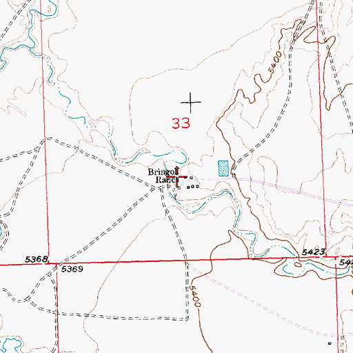 Topographic Map of Bringolf Ranch, WY