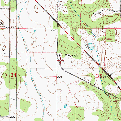 Topographic Map of Saint Marys Cemetery, AL