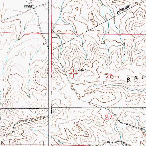 Topographic Map of Bristol Ridge, WY