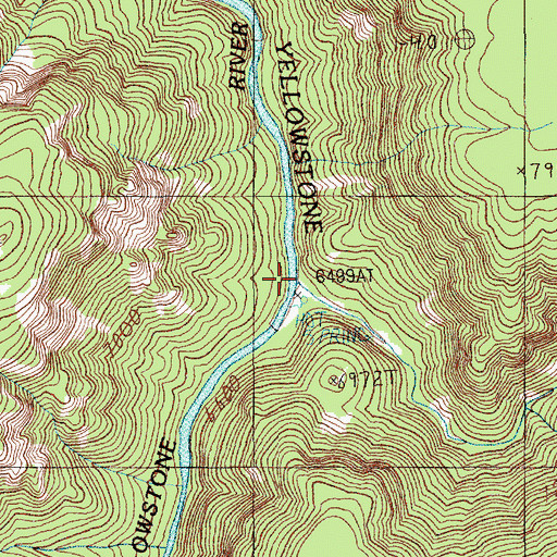 Topographic Map of Broad Creek, WY