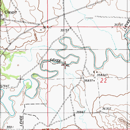 Topographic Map of Bronco John Creek, WY