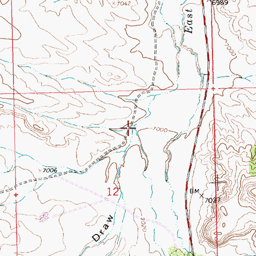Topographic Map of Brooks Draw, WY