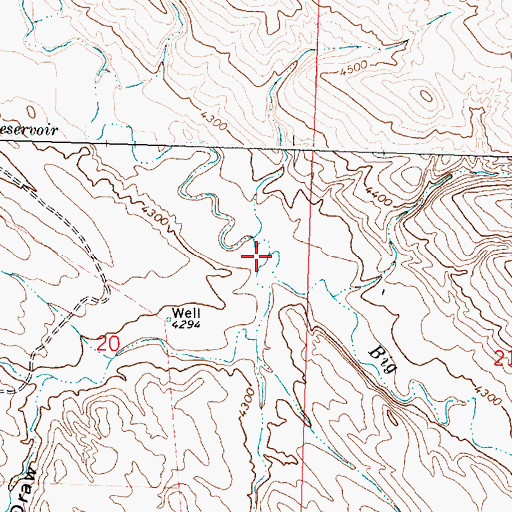 Topographic Map of Broom Draw, WY