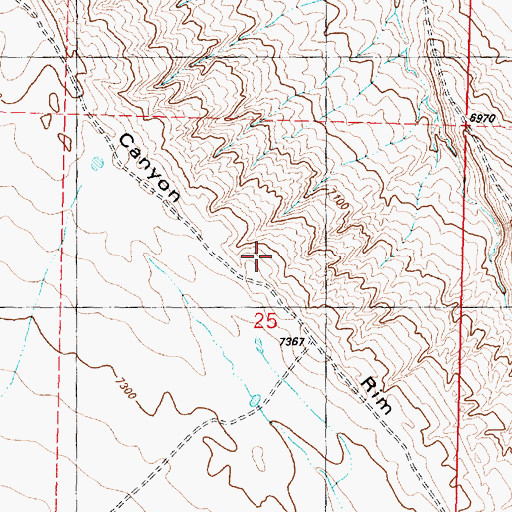 Topographic Map of Brown Canyon Rim, WY