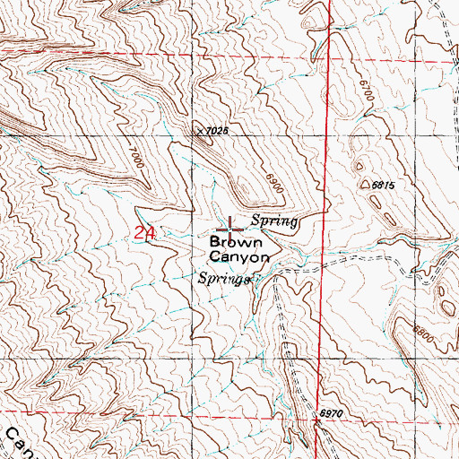 Topographic Map of Brown Canyon Springs, WY