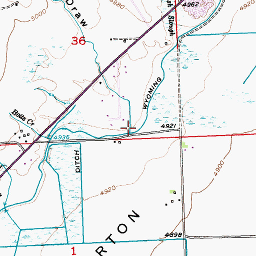 Topographic Map of Brown Draw, WY