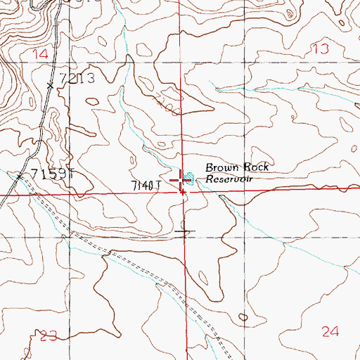 Topographic Map of Brown Rock Reservoir, WY