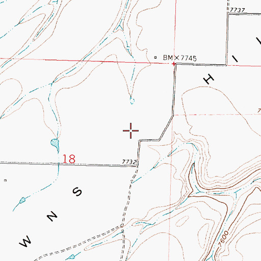 Topographic Map of Browns Hill, WY