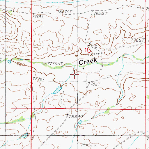 Topographic Map of Browns Ranch, WY
