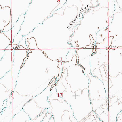 Topographic Map of Bruff Draw, WY
