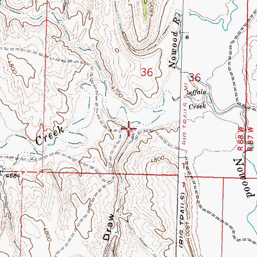 Topographic Map of Bruner Draw, WY