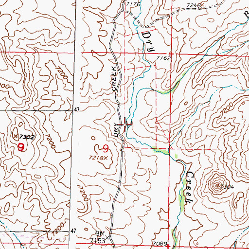 Topographic Map of Brush Creek, WY