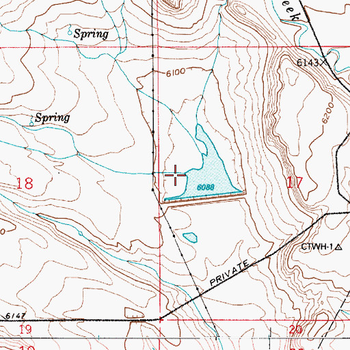 Topographic Map of Brush Creek, WY