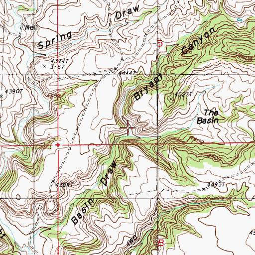 Topographic Map of Bryant Canyon, WY