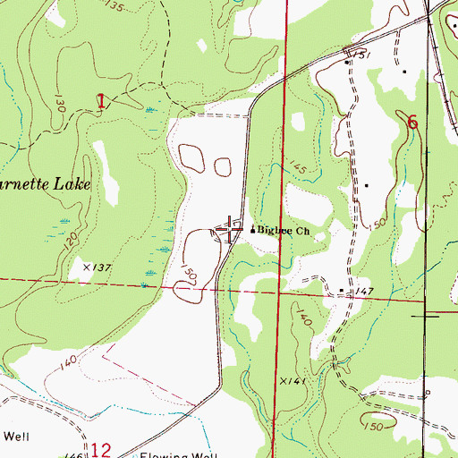 Topographic Map of Bigbee Cemetery, AL
