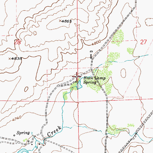 Topographic Map of Buck Camp Spring, WY