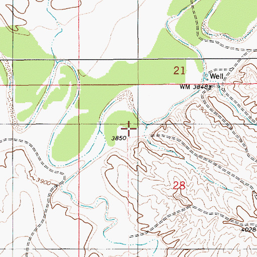 Topographic Map of Buck Creek, WY