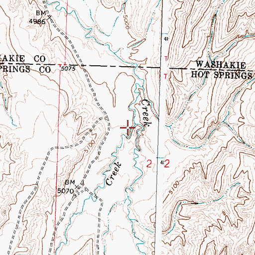 Topographic Map of Buck Creek, WY