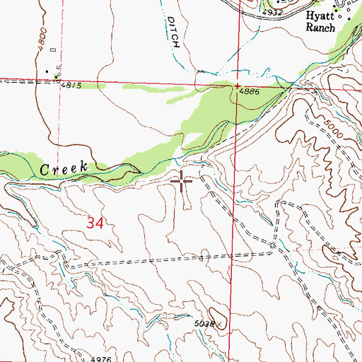 Topographic Map of Buck Draw, WY