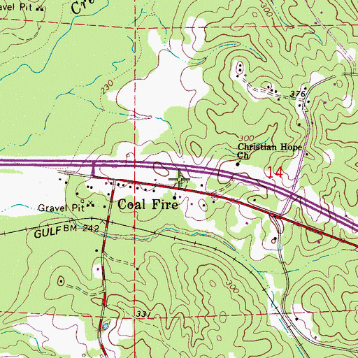 Topographic Map of Coal Fire Cemetery, AL