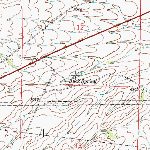 Topographic Map of Buck Spring, WY