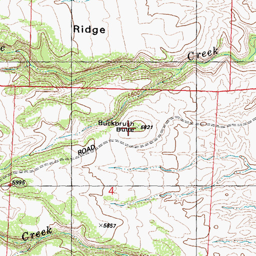 Topographic Map of Buckbrush Butte, WY