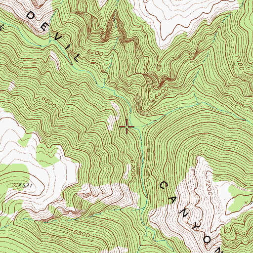 Topographic Map of Bucking Mule Creek, WY