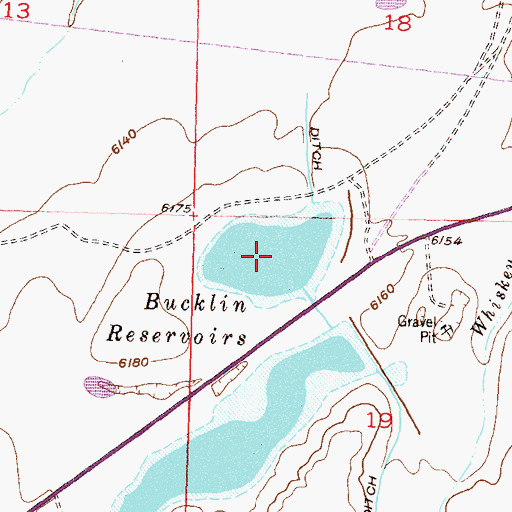 Topographic Map of Bucklin Reservoirs, WY