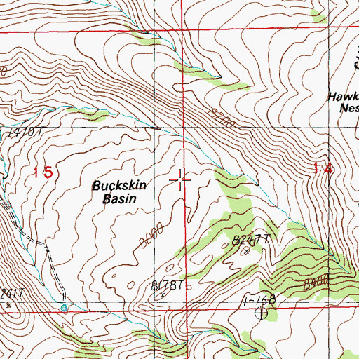 Topographic Map of Buckskin Basin, WY
