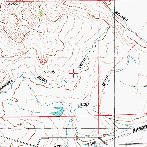 Topographic Map of Budd Extension, WY