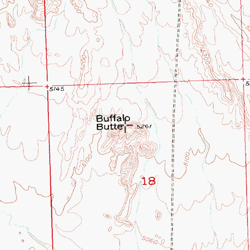Topographic Map of Buffalo Butte, WY