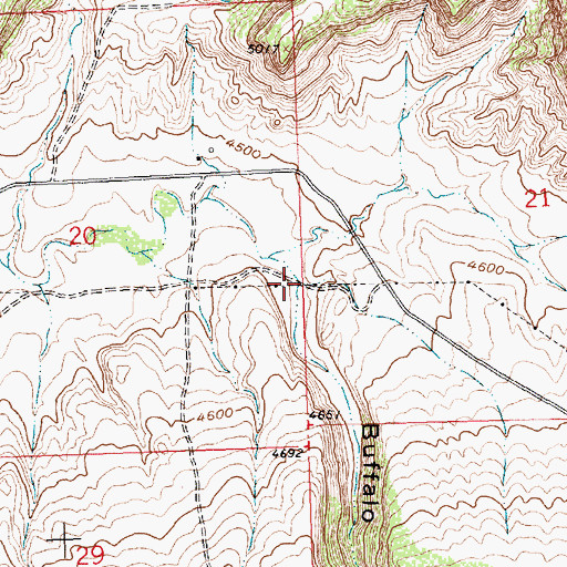 Topographic Map of Buffalo Canyon, WY