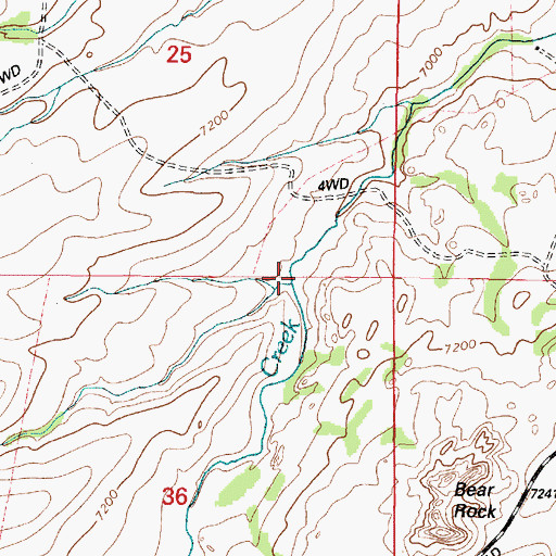 Topographic Map of Buffalo Creek, WY