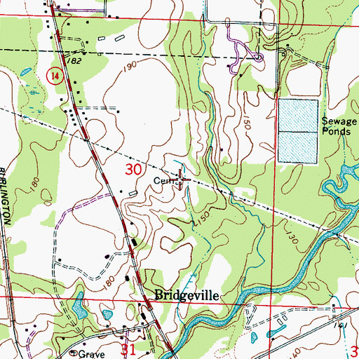 Topographic Map of Fowler Cemetery, AL