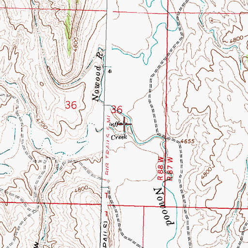 Topographic Map of Buffalo Creek, WY