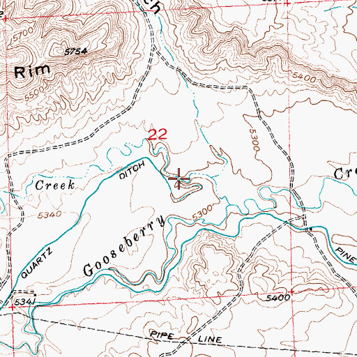 Topographic Map of Buffalo Creek, WY