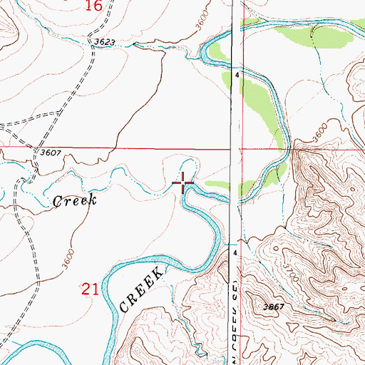 Topographic Map of Buffalo Creek, WY
